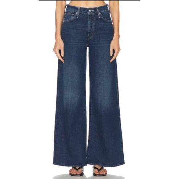 Mother The Ditcher Roller Sneak Jeans Cannonball Womens Size 31 Wide Leg Stretch - Picture 1 of 14